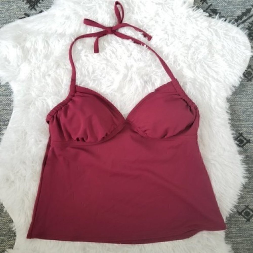 4/$25 Merona Deep Red Halter Swim Top Medium